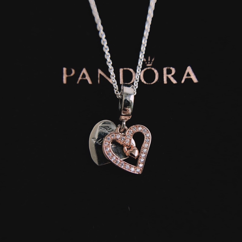 Colar De Prata pando0ra Charme S925 HEART NECKLACE Presente w87k