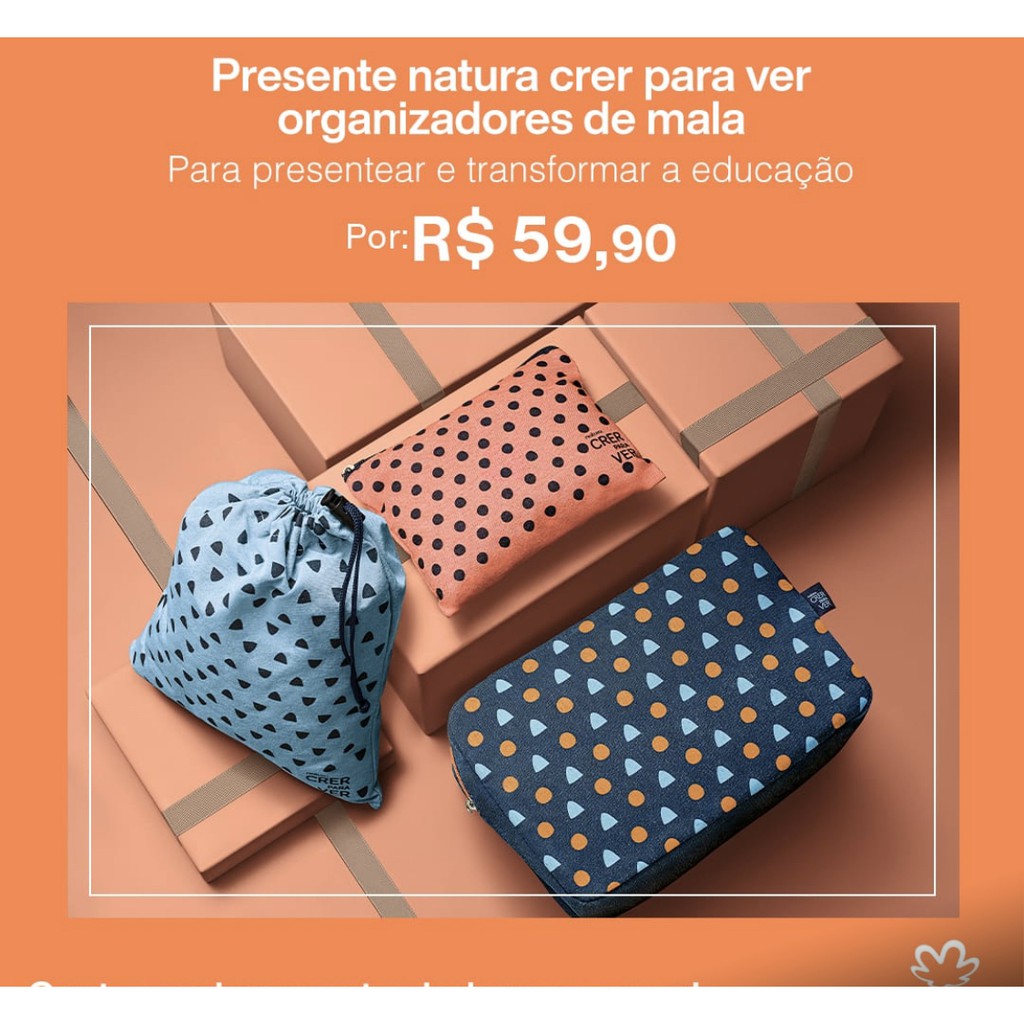 Natura Presente Organizador de Malas Crer pra Ver | Shopee Brasil