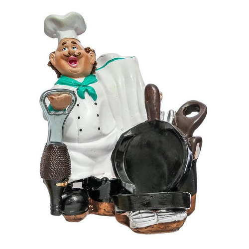 2 Cozinheiro Porta Abridor De Garrafa Decoração Enfeite