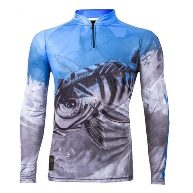 Camisa P camiseta de Pesca King Brasil Com Proteção UV60 - KFF106 - TAMANHO P -- Tórax - 106cm / Comprimento - 67cm / Manga - 74cm - Vendido por Artigos de pesca Aristeu Matias