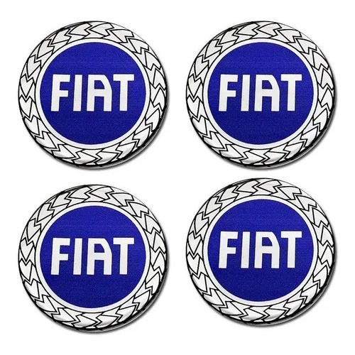 4 Emblema Adesivo Calota Compatível com Palio  Uno Siena Mobi Argo Strada Resinado Azul 48mm - Universal em Oferta na Shopee