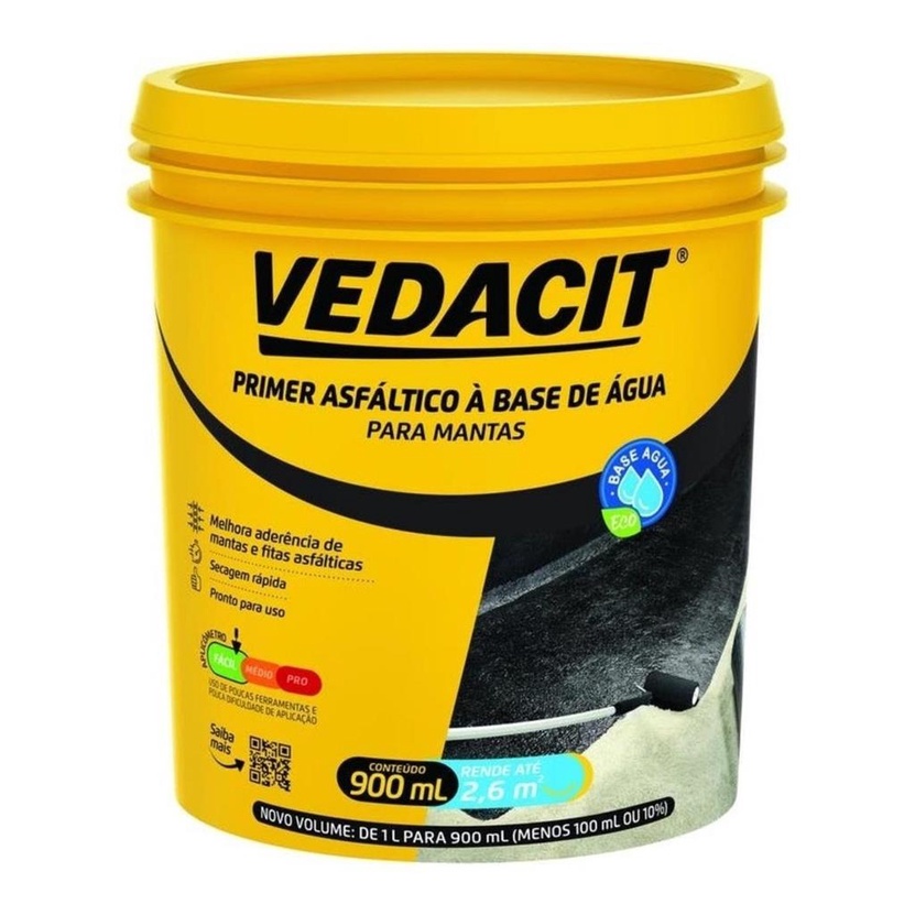 Vedacit Primer Asfaltico A Base De Agua 900 Ml
