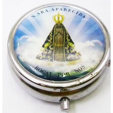 PORTA  COMPRIMIDO REMÉDIO COM IMAGEM DE NOSSA SENHORA APARECIDA