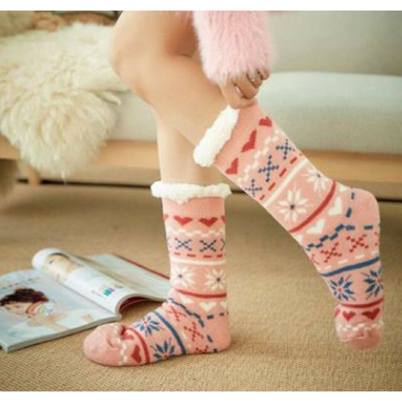 1 Par Meia Térmica Lã Antiderrapante N 34 a 40  Feminina tipo  PANTUFA Adulto meias termica frio inverno aur