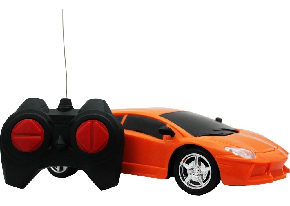 Carro Carrinho Controle Remoto Acende A Luz Do Farol Bw024 Laranja - Hobbies & Collections