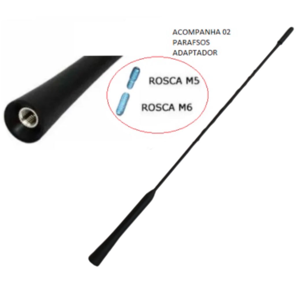 Haste Antena Espiral dianteira ou traseira  Meriva Fox Spacefox  Crossfox Bora Up Prisma, Cobalt  Spin  Onix  Parati.. em Oferta na Shopee