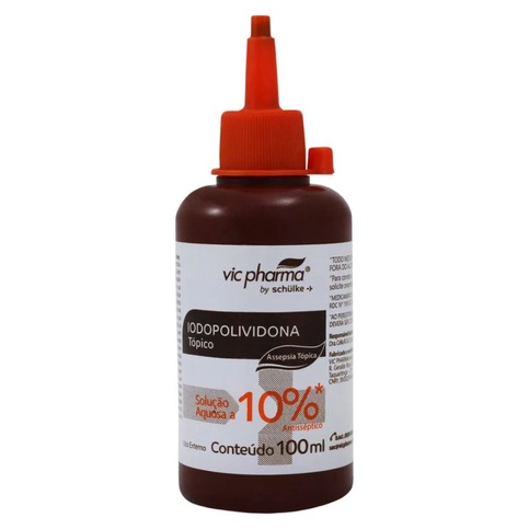 Iodopolividona 10% 100ml VicPharma (Iodo) em Oferta na Shopee