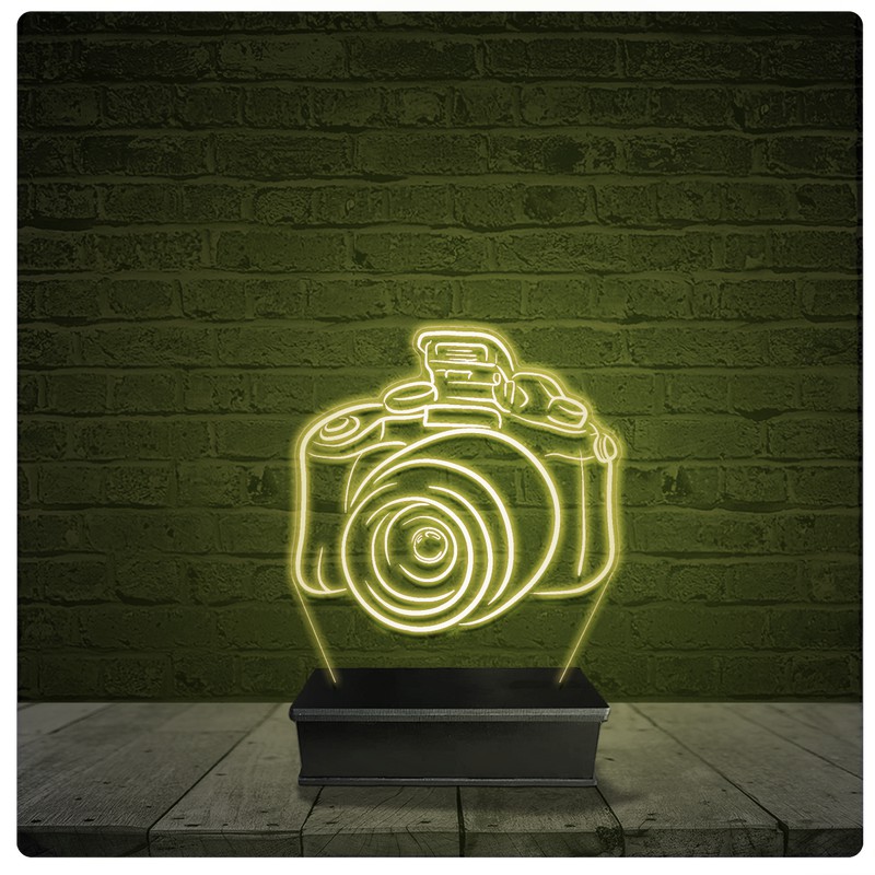 Led Luminária Acrílico Abajur - Câmera Fotografia Foto