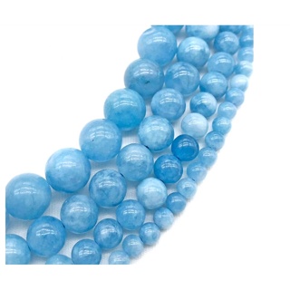6/8/10mm Natural Aquamarino Pedra Contas Suave Rodada Soltos Spacer Beads Para Fazer Jóias DIY Colar Pulseira 15 " em Oferta na Shopee