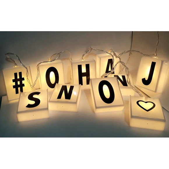 Cordão Fio De Luz 10 Led Frases Lightbox + 60 Letras Letreiro Luminária Lightbox Decoração em Oferta na Shopee
