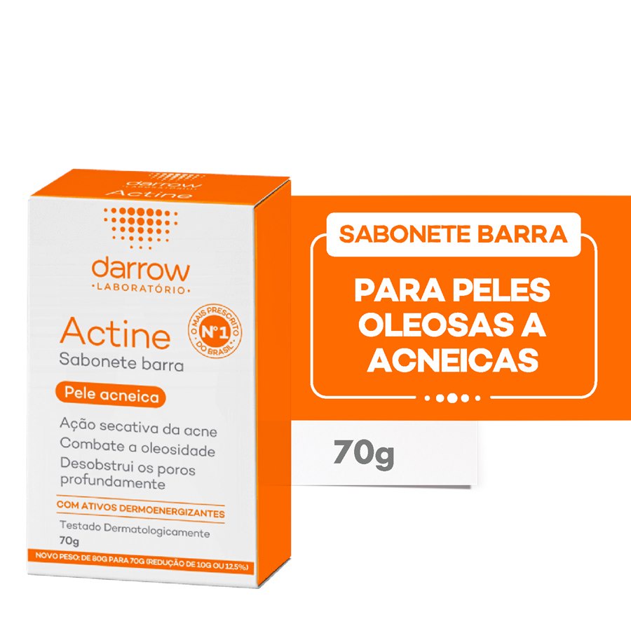 Actine Sabonete em Barra Pele Acneica Ação Secativa 70g