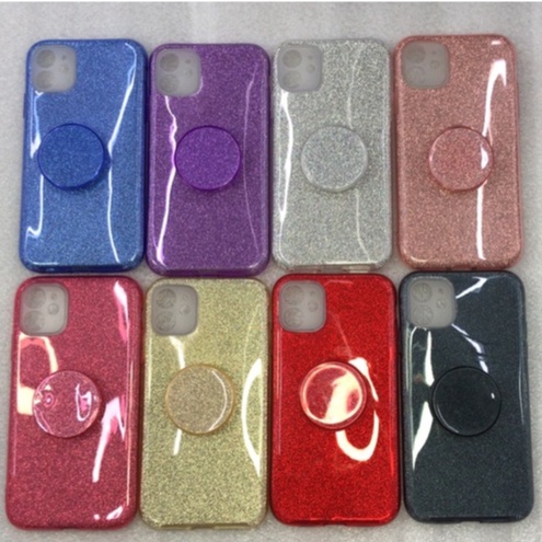 Capa Para Celular Com Brilho A20/A30 Capinha Brilhosa Glitter Com Pop Suporte Colorida Compatível Para Modelo A20/A30