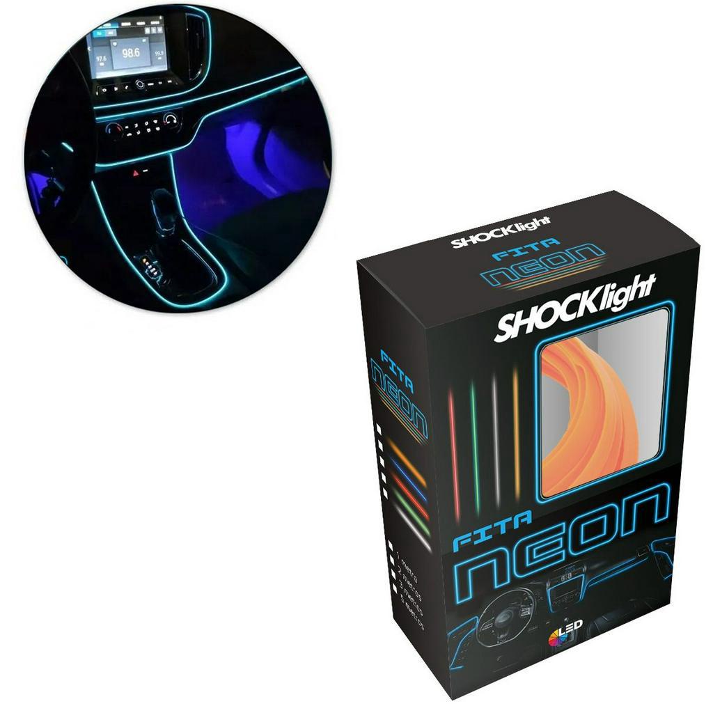 Fita Led Luz Interna Neon Painel Carro 3m Metros Tunning Laranja em Oferta na Shopee