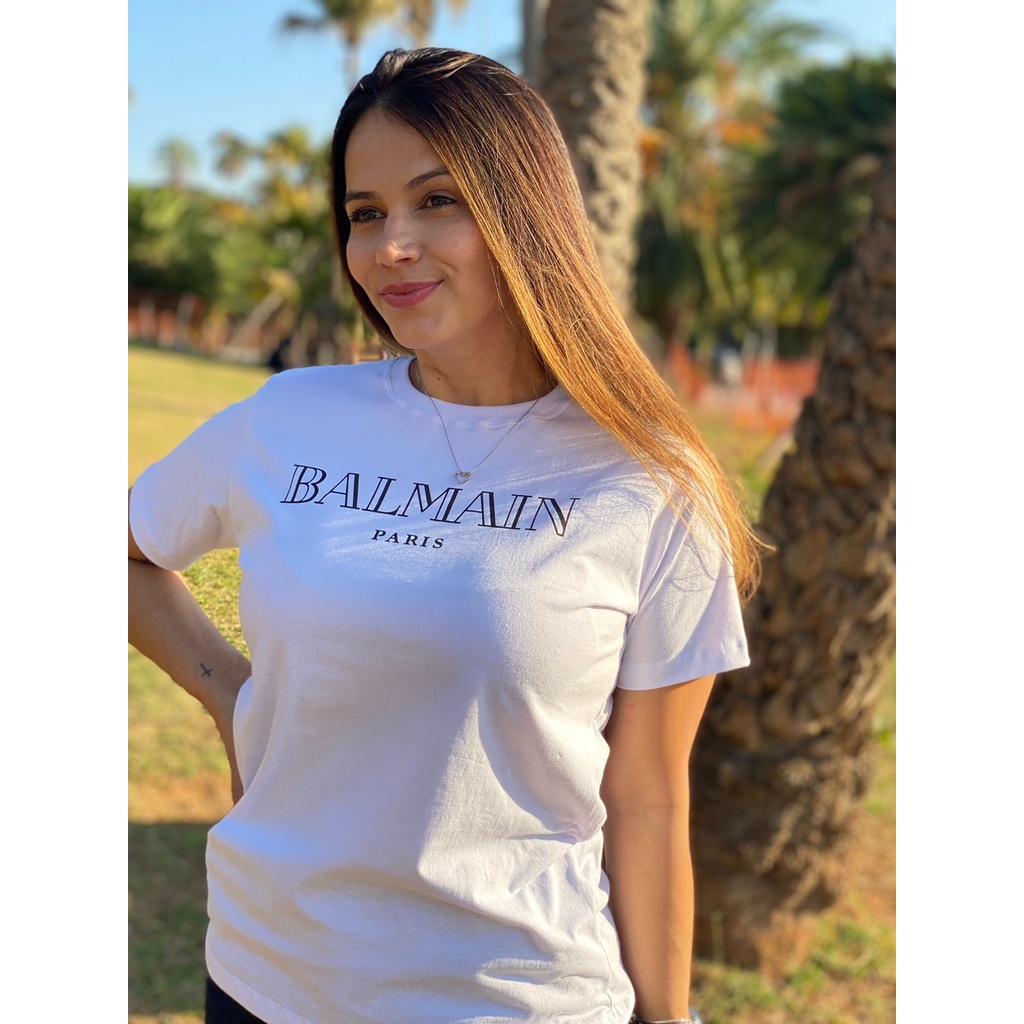 guidance second hand Unforgettable Camiseta feminina Baalmain - camiseta 100% algodão Tshirt Balmain | Shopee  Brasil