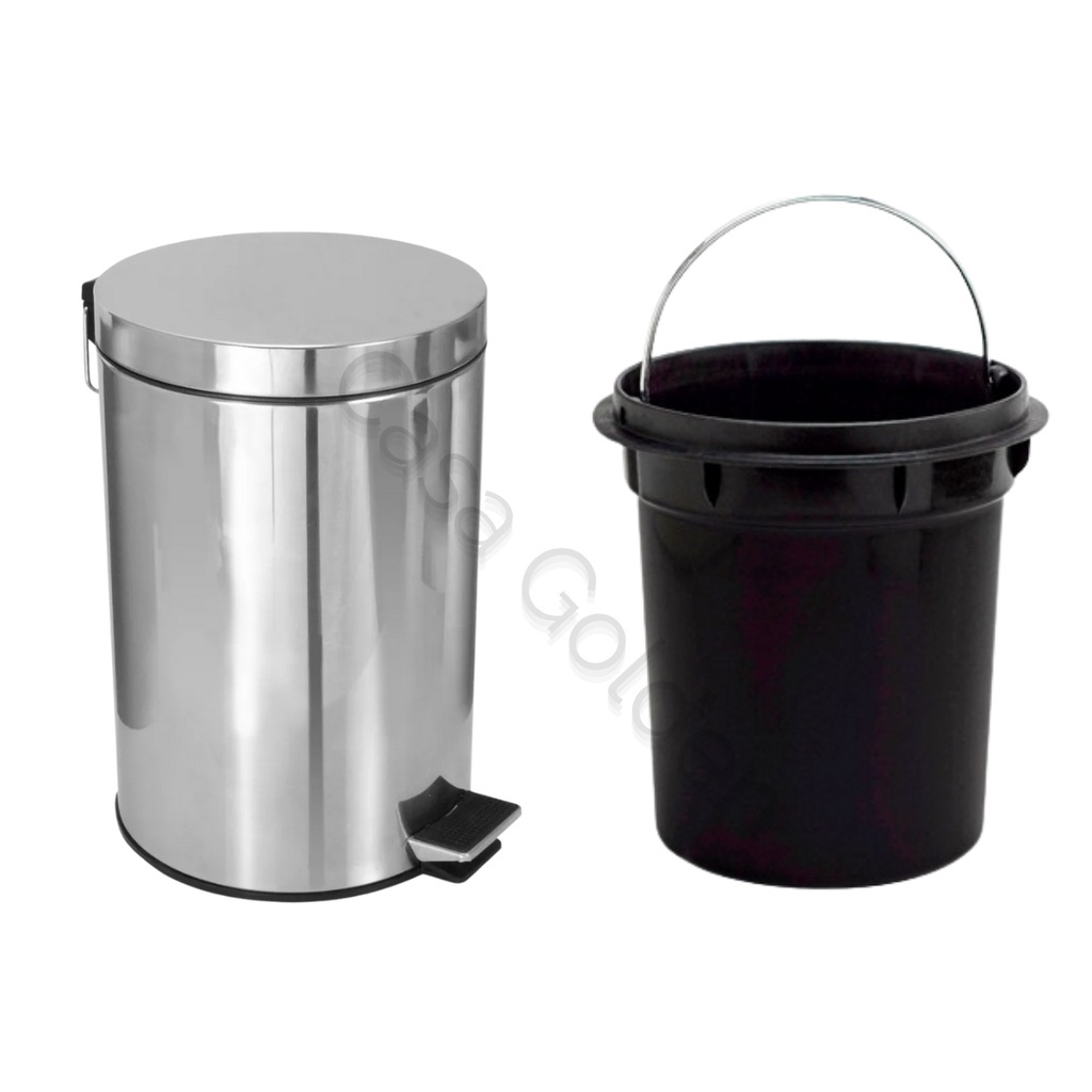 Cesto Lixeira 5 litros inox com Pedal com cesto removivel Cozinha Banheiro Escritório