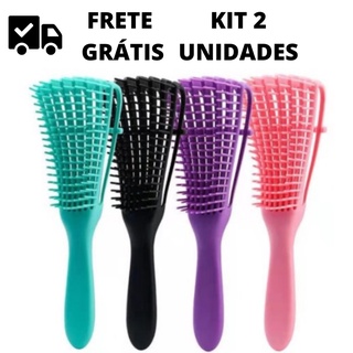 kit 2 Pente De Cabelo Escova Polvo Original Com 8 Cerdas Ajustáveis