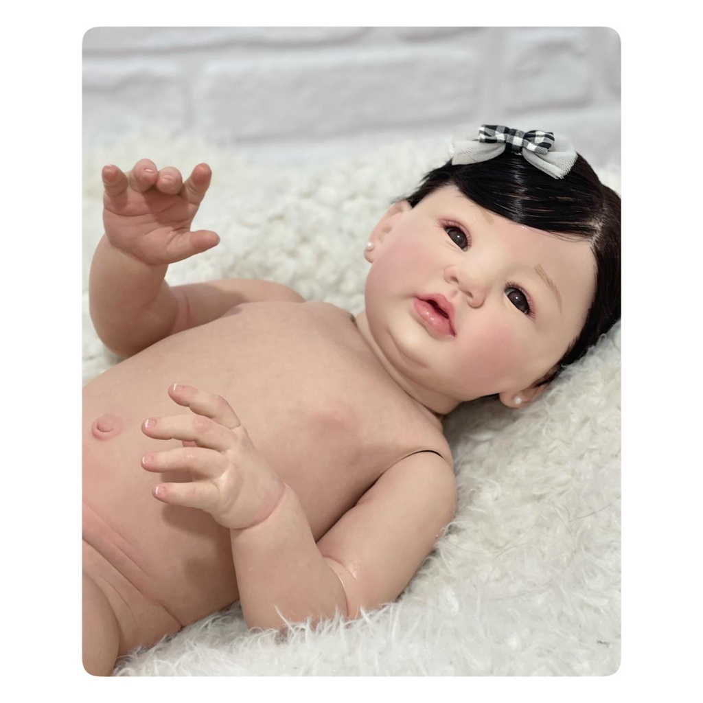 Bebê Reborn Menina Realista Silicone, Banho + Bolsa Mater
