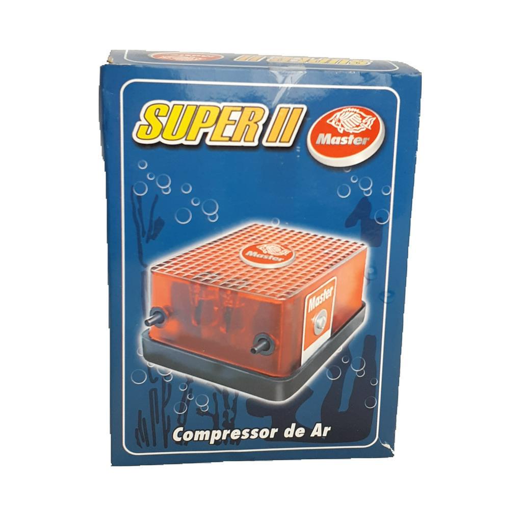 Compressor de ar Para Aquario Com 2 Saidas Master Super II oxigenação