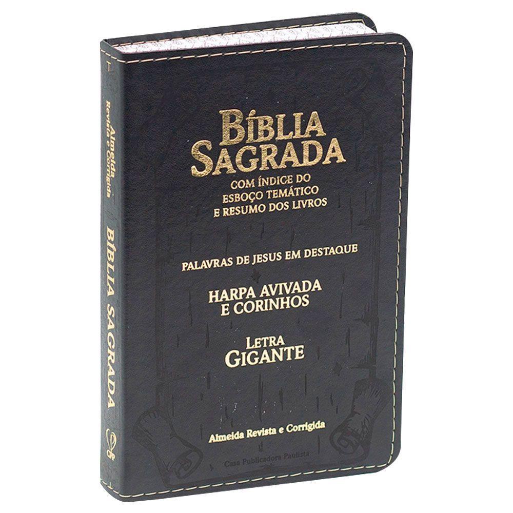 Bíblia Sagrada RC Letra Gigante RC C/Harpa e Corinho - Capa Luxo Preta - Books & Magazines