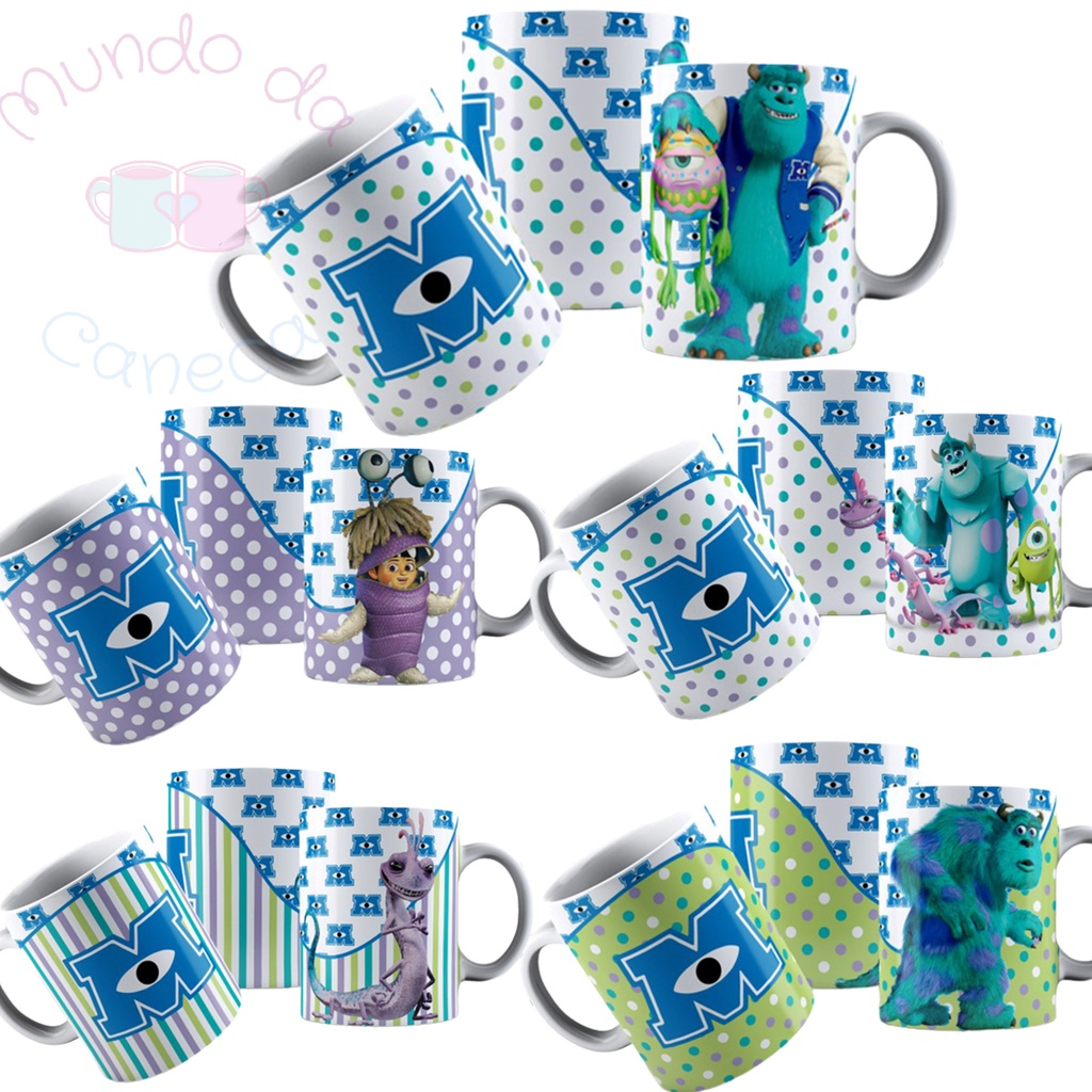 Caneca Personalizada Monstros SA de Porcelana - Todos os Personagens