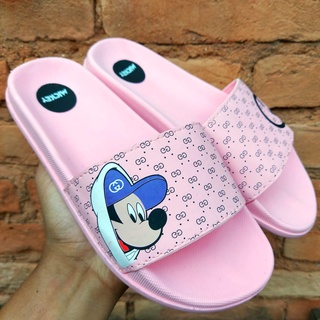 Chinelo Feminino Slide Mickey FRETE GRÁTIS Rosa / Branco 34 ao 39 Envio Imediato Promoção