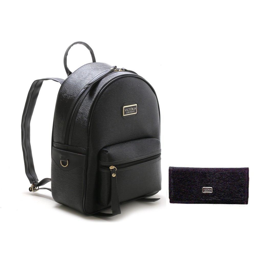 Kit Mochila Feminina Masculina + Carteira Documentos para Viagem Escolar Passeio dis dia em Oferta na Shopee