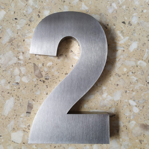 Kit 3 Números De 15 Cm Em Aço Inox Escovado, Cortado Á Laser em Oferta na Shopee