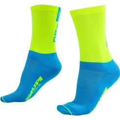 Meia HUPI No Day Off Amarelo Neon/Azul - LT para pés menores 34-38