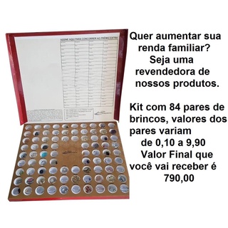 Kit Revenda de Brinco com 84 pares com Raspadinha para revenda - LUCRE até 700R$ - Promoção
