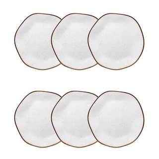 Prato Sobremesa Ryo Maresia 6 Unidades 21,5cm Oxford Porcelanas