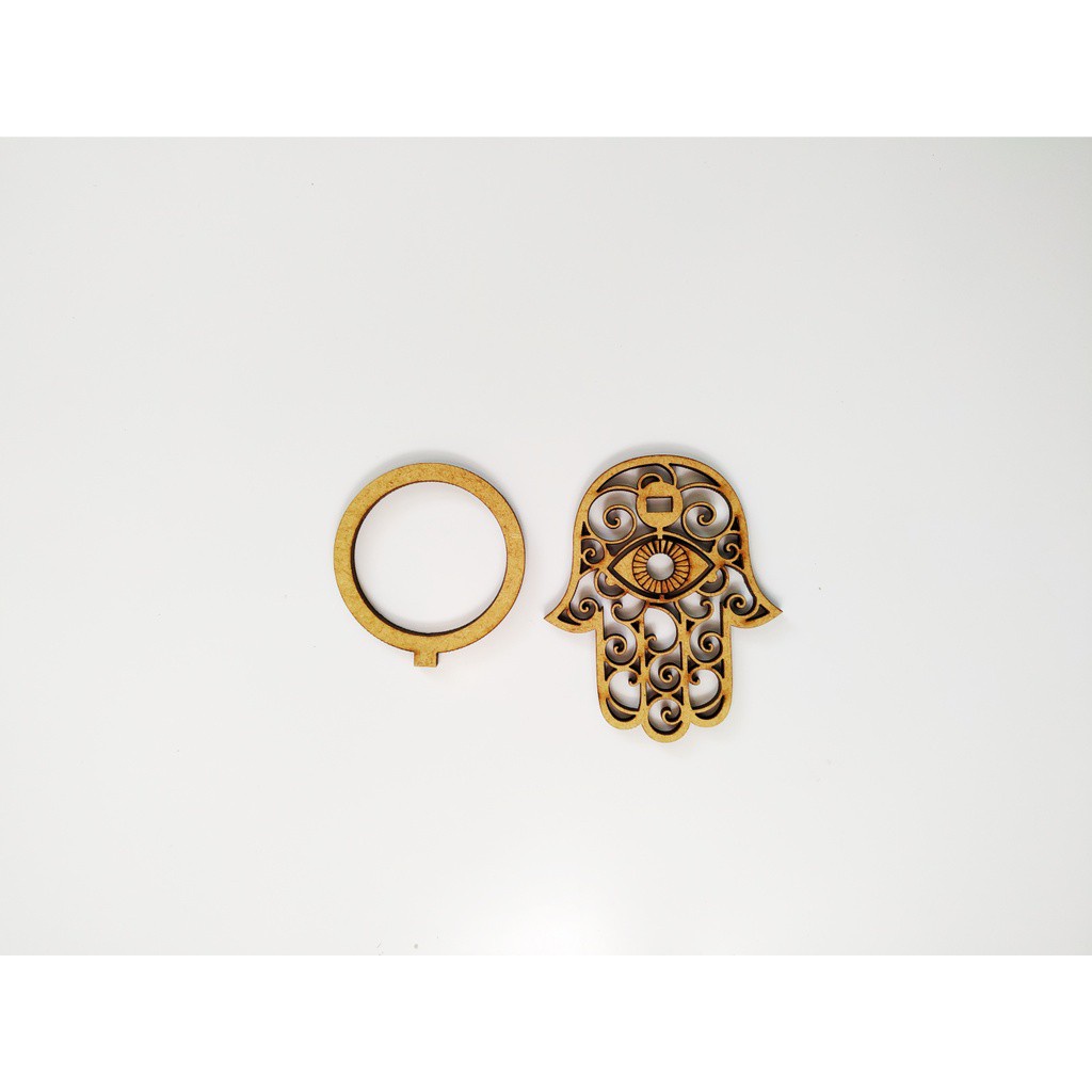 Porta Guardanapo Hamsa Mão de Fátima Corte a Laser MDF 5x6cm Pacote 10 Peças