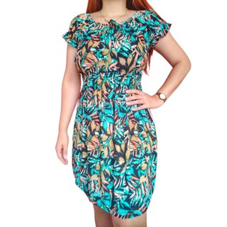 Vestido Feminino de Lastex com Manga Malha Fria