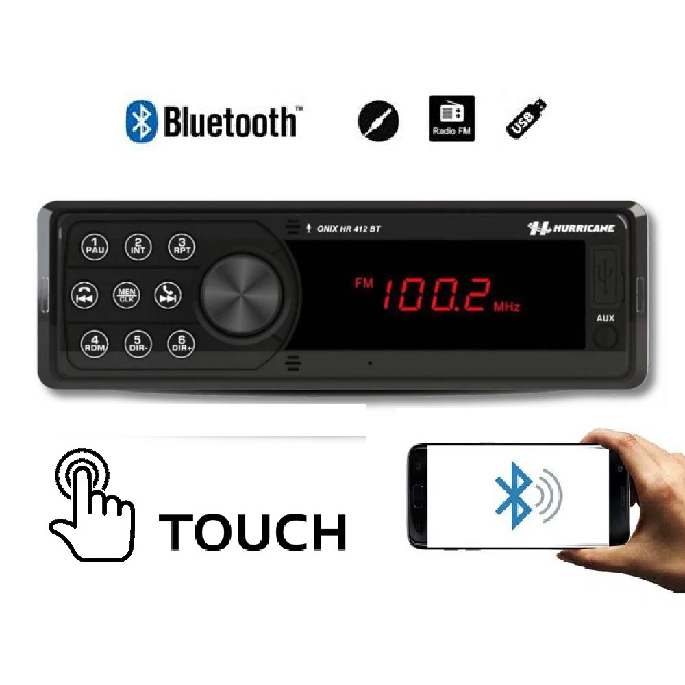 Auto Radio Automotivo Bluetooth Mp Player Com Usb Som Carro Hurricane Onix Hr Bt Shopee Brasil