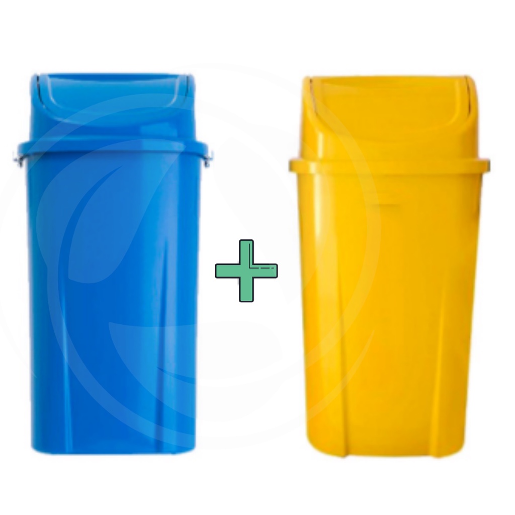 2 Lixeiras Para Coleta Seletiva 50 Litros - 50L