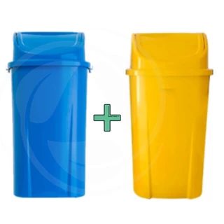 2 Lixeiras Para Coleta Seletiva 50 Litros - 50L