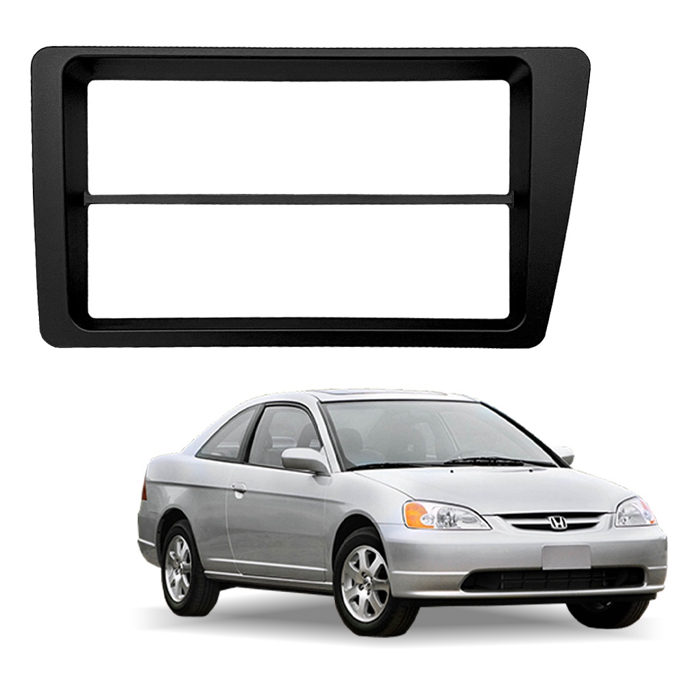 Moldura Central Painel Honda Civic 2001 até 2006 Dvd 2 Din Multimídia