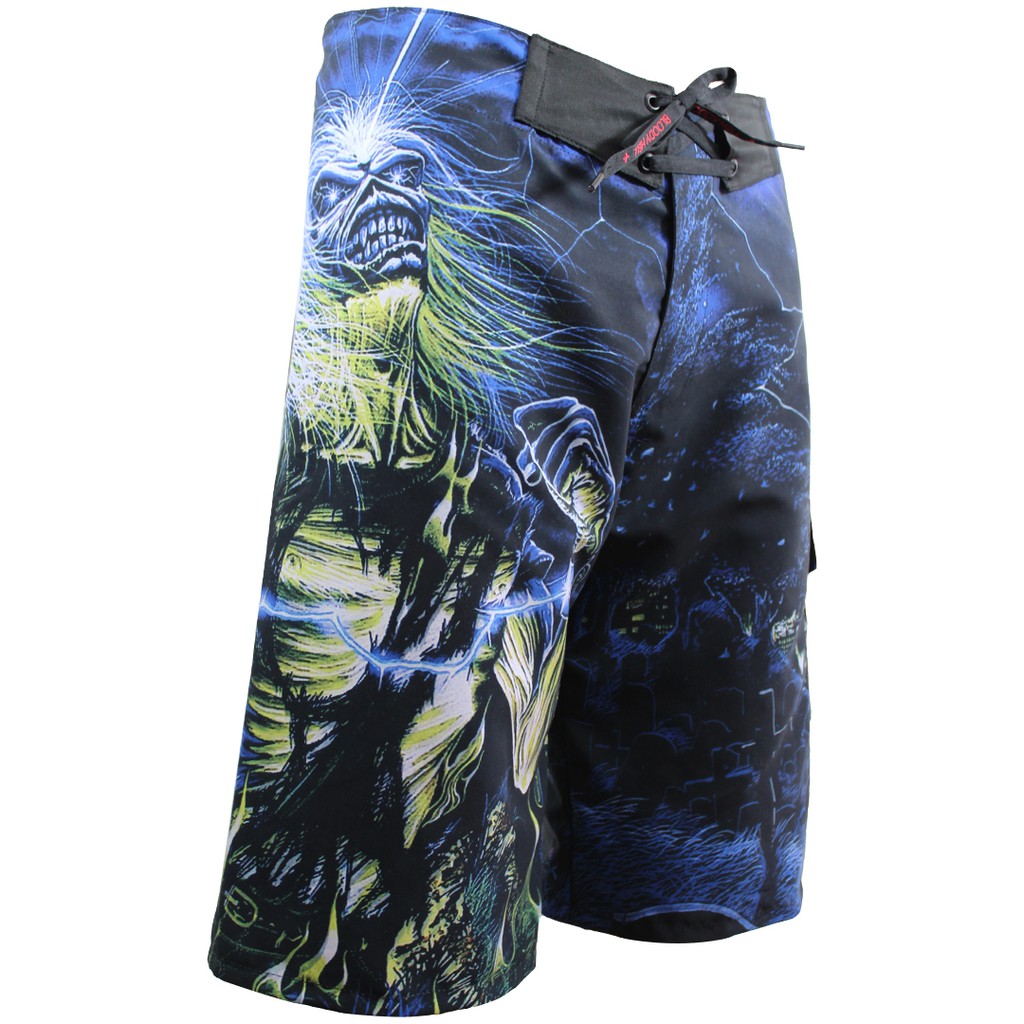 Bermuda Shorts Elastano Banda Iron Maiden Live After Death