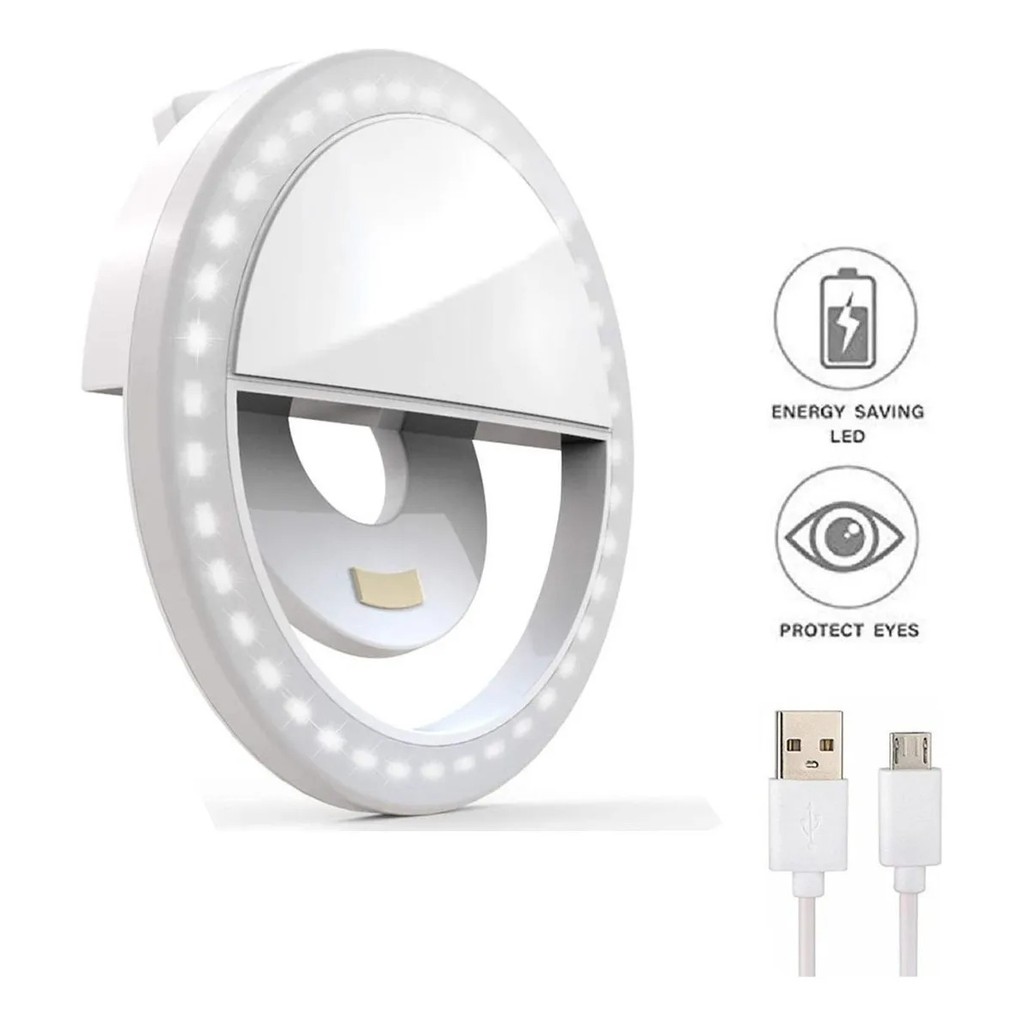 Clipe Anel Luz Pra Selfie Ring Light Flash Celular Universal Shopee