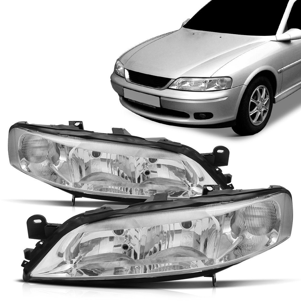 Par Farol Vectra 2000 2001 2002 2003 2004 2005 Foco Duplo Manual Cromado em Oferta na Shopee