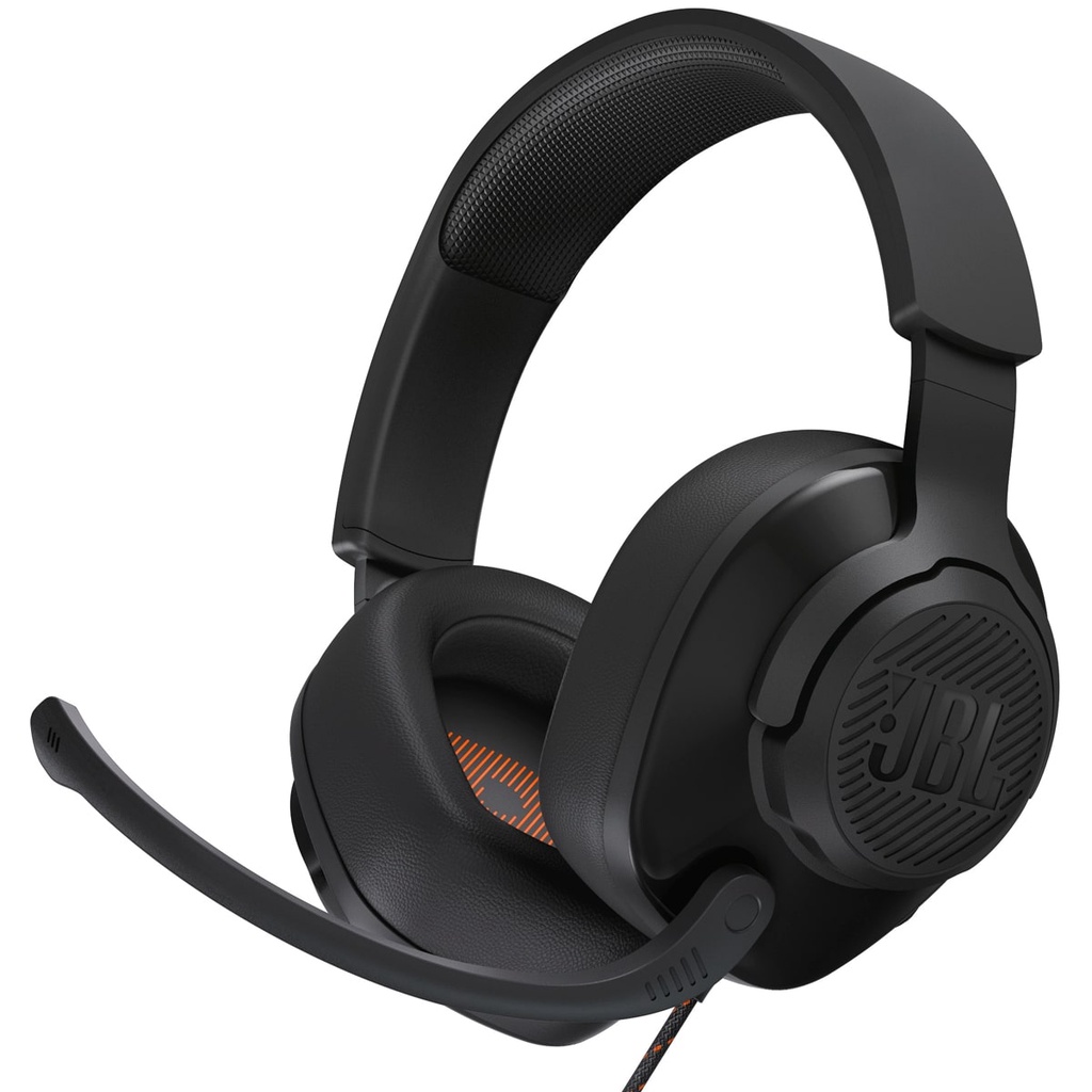 Headset Gamer JBL Quantum 200 Fone de Ouvido Over-ear com Conector 3,5mm P3 + Adaptador 2xP2 para PC