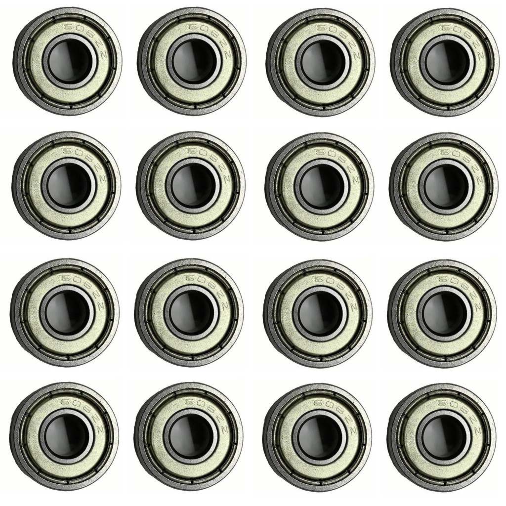 16 Rolamentos 608zz Skate Patins 8x22x7 Kit 16 Rolamento 608 zz - Skateboard Spinner Roller Patinete Nota Fiscal incluida NF