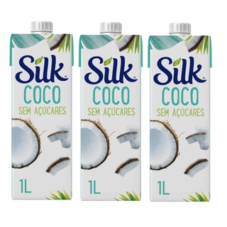 Pack com 3 Unidades Bebida Vegetal Silk Coco sem Açúcar 1L