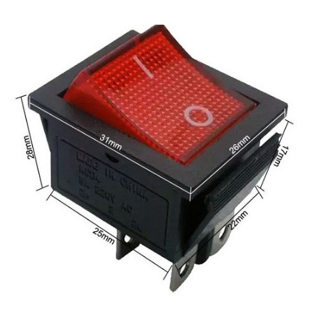 Chave Gangorra ON-OFF 4 Pinos 16a - 250v/ 20a - 127v BIPOLAR COM LUZ NEON - DAIER em Oferta na Shopee
