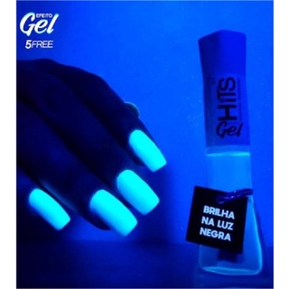 Esmalte Brilha na Luz Negra “Hits - Efeito Gel” - Top Coat “Verniz Balada” - 8ml
