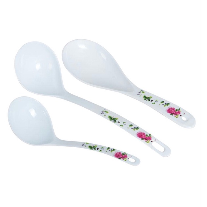 kit 3 Utensilios Para Servir Conchas e Colher Floral M.Lar em Oferta na Shopee