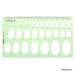 Régua Modelo Geométrico Oval Verde/Ferramentas Medição Para Estudantes