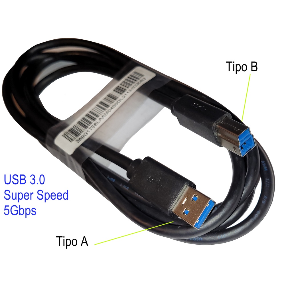 Cabo Usb 3.0 Tipo A B Para Monitor Gamer, Docking, Placa Captura, etc...