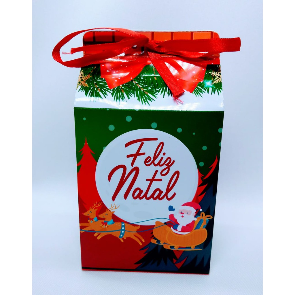 10 Caixas Milk Feliz Natal Lembrança de Natal | Shopee Brasil