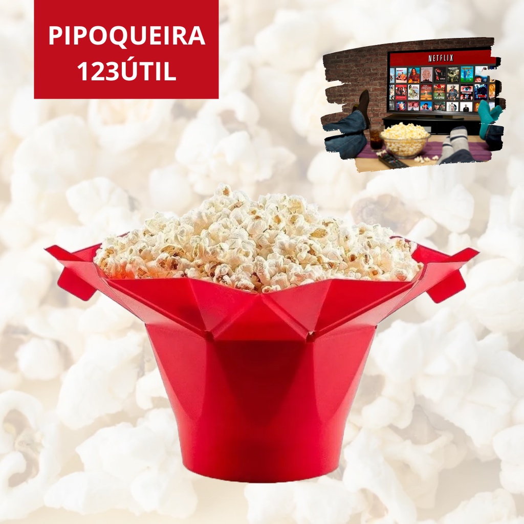 Pipoqueira Bacia Vasilha Silicone Pipoca Microondas Dobravel Pratico 