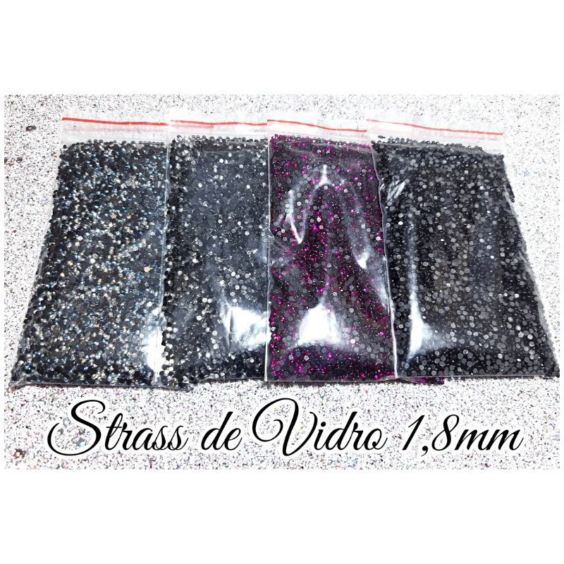 Pedrarias Strass de Vidro 1,8mm Atacadinho / Aprox 10mil unids